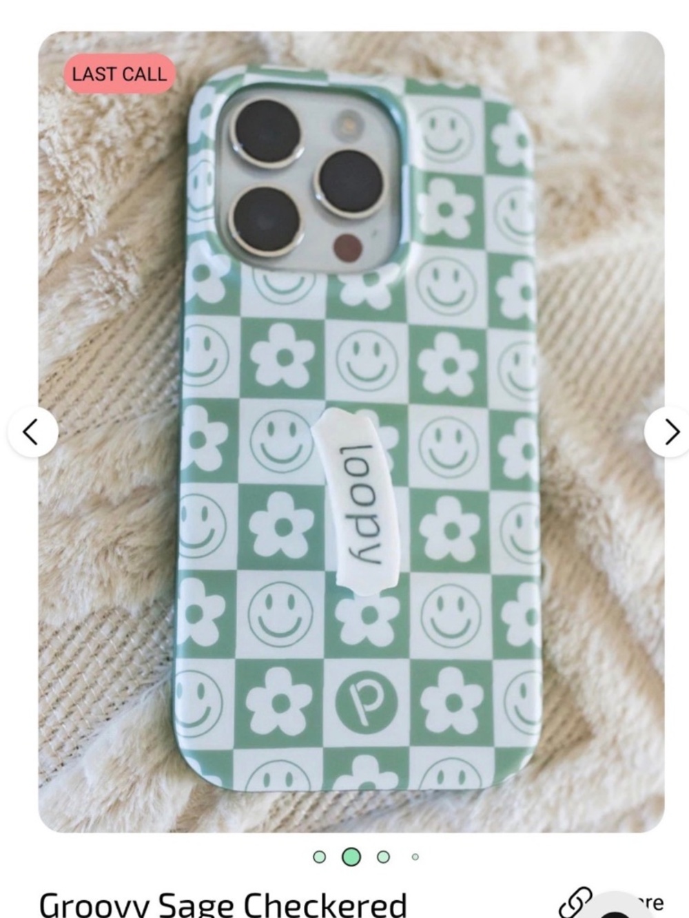 Loopy 15 Pro Max Groovy Sage Checkered Case